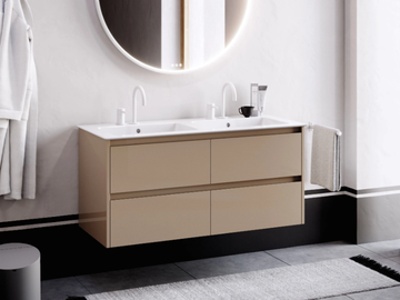 PURA 122X46 - Rectangular double washbasin with towel rail by GSI ceramica