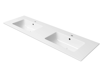 PURA 142X46 - Double inset ceramic washbasin by GSI ceramica