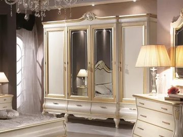 AMELIA - Mirrored solid wood wardrobe by Guerra Vanni