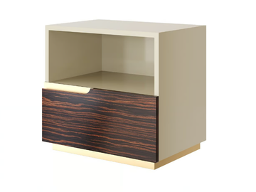 BRANDO - Rectangular wood veneer bedside table with drawers by Guerra Vanni