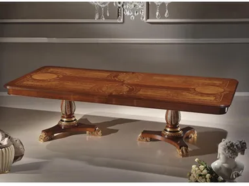 CLASSICO 1207 - Rectangular solid wood table with 3-star base by Guerra Vanni