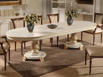 CLASSICO 1265 - Oval solid wood table by Guerra Vanni