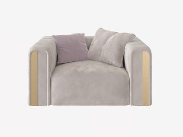 CLIZIA - Velvet armchair with armrests by Guerra Vanni