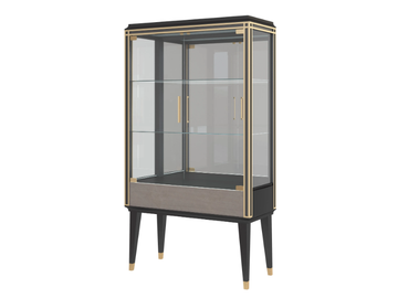 DONATELLA - Wood veneer display cabinet with integrated lighting by Guerra Vanni