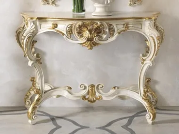 DONATELLO - Demilune solid wood console table by Guerra Vanni
