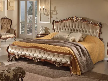 ISABELLA - Fabric double bed with tufted headboard by Guerra Vanni