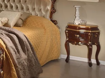 ISABELLA - Rectangular solid wood bedside table with drawers by Guerra Vanni