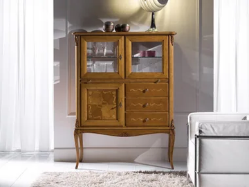 LOUIS - Solid wood highboard with doors by Guerra Vanni