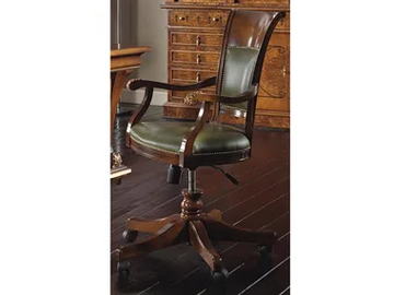 LUXURY - Height-adjustable swivel leather executive chair by Guerra Vanni