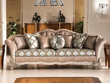 NOBLESSE - 3 seater tufted fabric sofa by Guerra Vanni