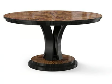 OSCAR - Round wood veneer table by Guerra Vanni