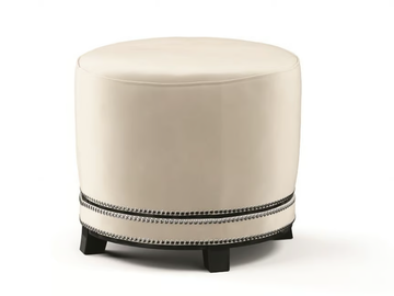 OSCAR - Upholstered round fabric pouf by Guerra Vanni