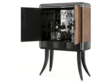 OSCAR - Wood veneer bar cabinet by Guerra Vanni