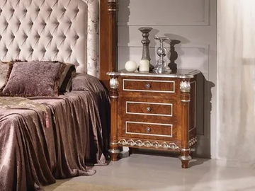 SHELL - Rectangular solid wood bedside table with drawers by Guerra Vanni
