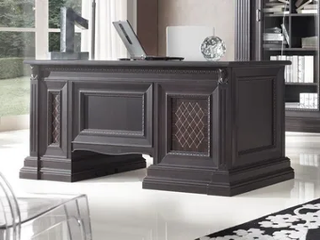 VOGUE - Rectangular solid wood executive desk with drawers by Guerra Vanni