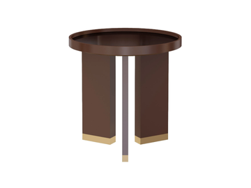 VULCANO - Round wood and glass coffee table by Guerra Vanni