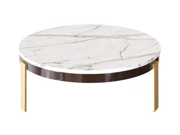ZEUS - Low round wood veneer coffee table by Guerra Vanni