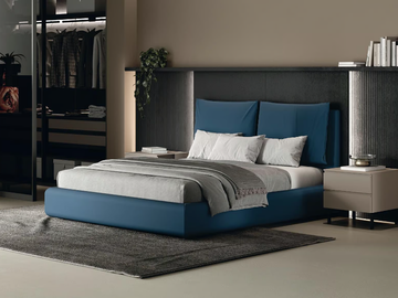 BOSSA - Upholstered fabric double bed by Guzzini & Fontana