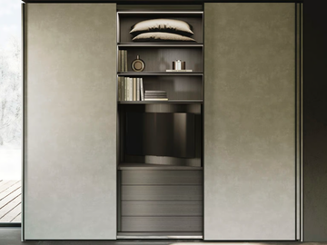 FLAT - Sectional custom bilaminate wardrobe by Guzzini & Fontana