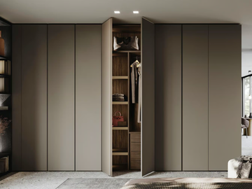 GROOVE - Sectional custom bilaminate wardrobe by Guzzini & Fontana
