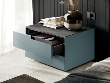 UP-STAGE - Bilaminate bedside table with drawers by Guzzini & Fontana