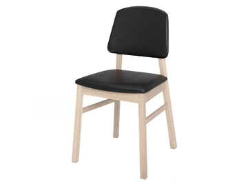 VERONA 655BL - Ash chair with leather integrated cushion by Hans K