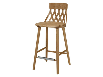 Y5 680 - High oak stool with footrest by Hans K