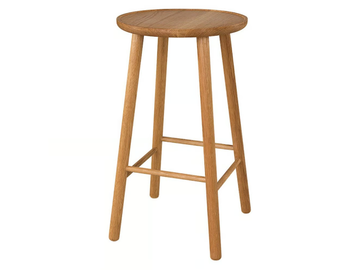 ZIGZAG 660 - High oak stool with footrest by Hans K