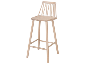 ZIGZAG 660BL - Ash stool with footrest by Hans K