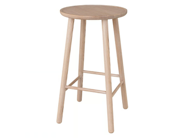 ZIGZAG 660BL - High ash stool with footrest by Hans K