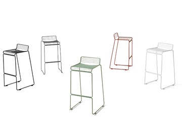 HEE - Stackable powder coated steel barstool by Hay