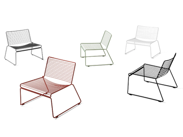 HEE - Stackable powder coated steel easy chair by Hay
