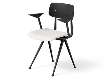 RESULT - Wood veneer chair with armrests by Hay