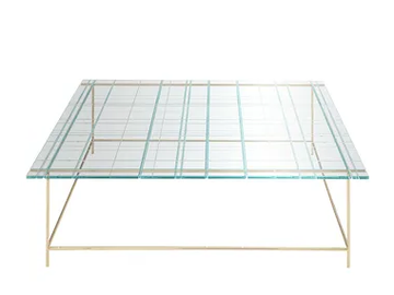 GRASSI - Low square glass coffee table by HC28