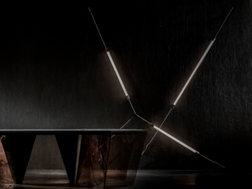 SPYDER - Borosilicate glass and brass wall lamp by Henge