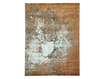 OXIDATION PAINTING (01) - Hand knotted rectangular wool and silk rug by HENZEL STUDIO