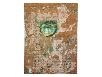 OXIDATION PAINTING (02) - Hand knotted rectangular wool and silk rug by HENZEL STUDIO