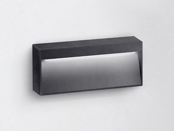 MILA M - LED wall-mounted outdoor powder coated aluminium steplight by HER