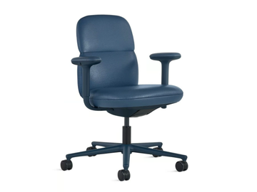 ASARI - Swivel leather office chair with armrests by Herman Miller