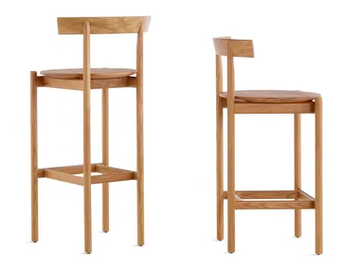 COMMA - High solid wood stool with footrest by Herman Miller