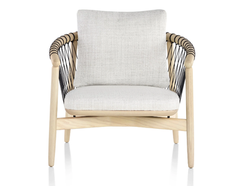 CROSSHATCH - Wooden and fabric armchair with armrests by Herman Miller