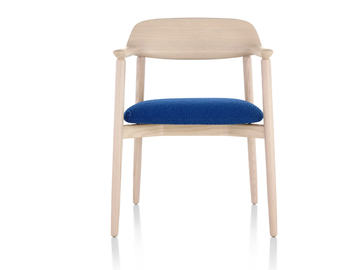 CROSSHATCH - Wooden and fabric chair with armrests by Herman Miller