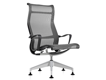 SETU - Swivel mesh office chair with armrests by Herman Miller