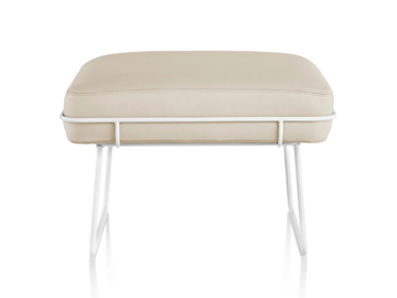 WIREFRAME - Upholstered leather footstool by Herman Miller