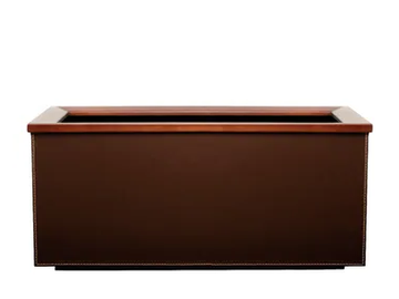 CUIR - Rectangular leather plant pot with automatic watering by Hobby Flower