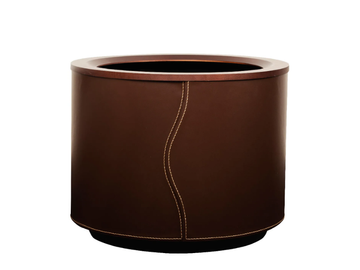 CUIR - Round leather plant pot with automatic watering by Hobby Flower
