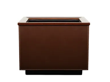 CUIR - Square leather plant pot with automatic watering by Hobby Flower