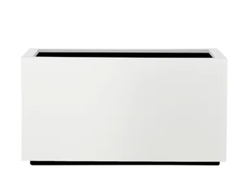 STEEL PLUS - Low rectangular stainless steel plant pot with automatic watering by Hobby Flower