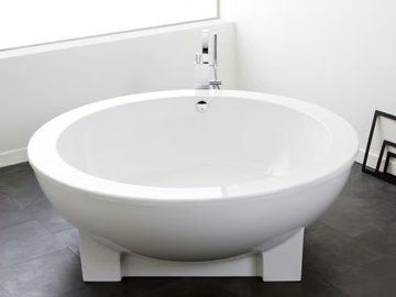 DREAMSCAPE - Freestanding round acrylic bathtub with chromotherapy by Hoesch