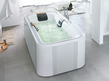 ERGO+ - Hydromassage freestanding rectangular acrylic bathtub by Hoesch